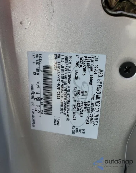 2004 Ford Explorer Sport Trac из США, поврежденный, VIN 1FMZU77K14UB42928